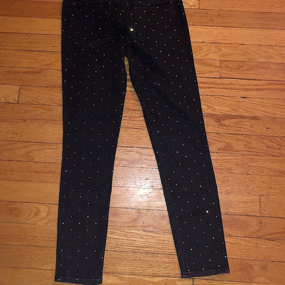 Express Mid Rise Rhinestone Ankle Leggings - Picture 4 of 7